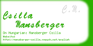 csilla mansberger business card